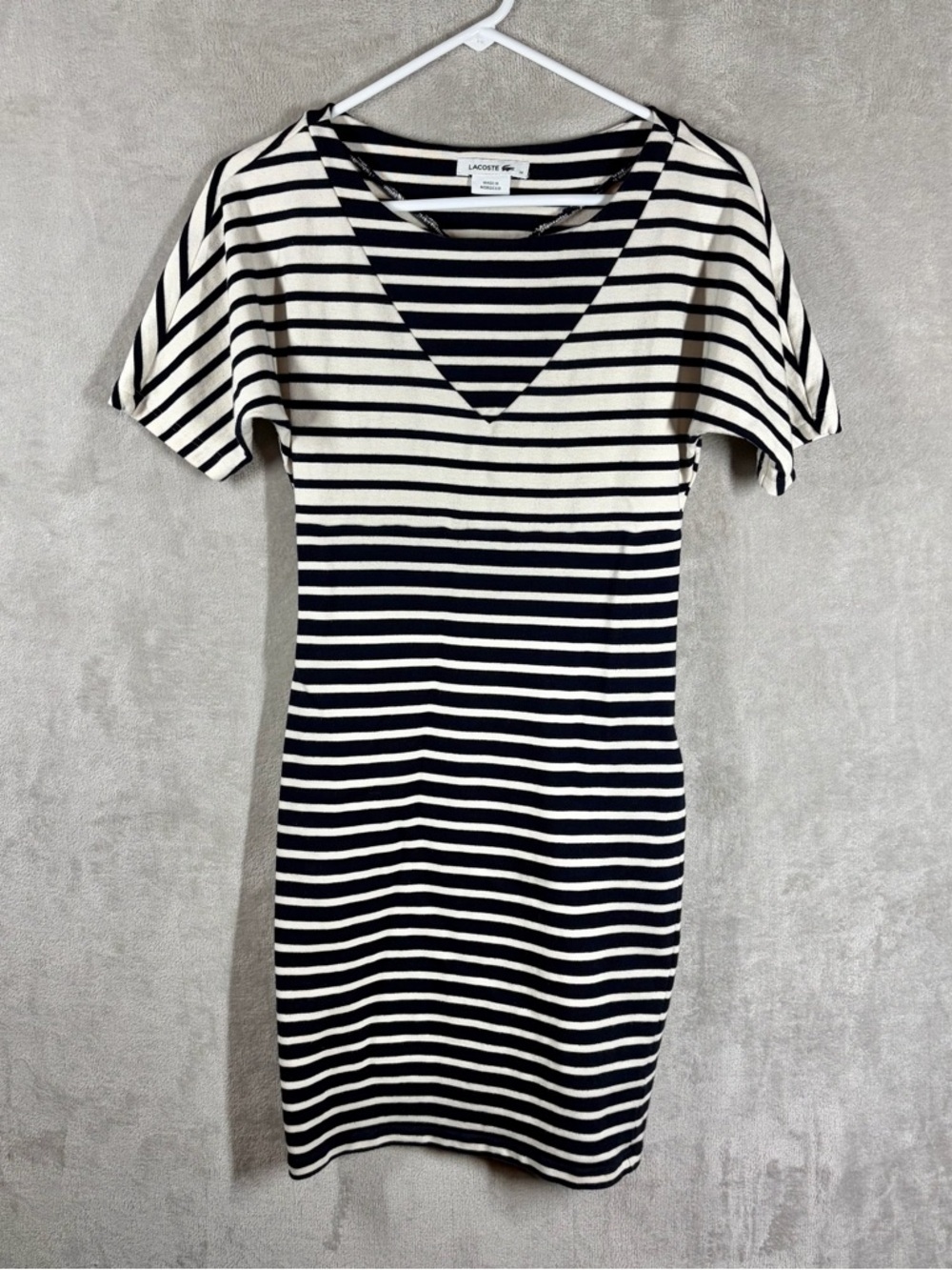 Lacoste‎ Devanlay Stripe Dress Women’s 34 Preppy Nautical French Tennis Prep